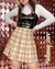 Saia k-pop colegial estilo tênis xadrez bege - Doll me up