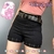 Shorts cintura alta kpop barra estampado grid - comprar online