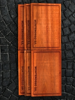 Platos de madera x6 un. C/grabado - tienda online