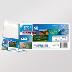 Papel Matte A4 110gr Gneiss GN-P110M x100 hojas - comprar online