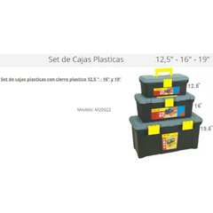 Set 3 Cajas de Herramientas Plastica de 19" / 16" / 12,5" - comprar online