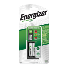 Cargador Energizer Mini de 2 Pilas. Incluye 2 pilas recargables AA
