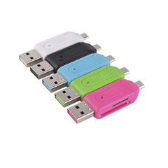 Adaptador OTG USB a Micro USB con Lector de memoria Micro Sd y SD - AHP Insumos