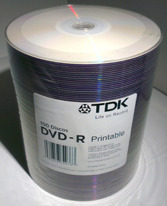 DVD TDK Print -R en Bulk x100 unid.