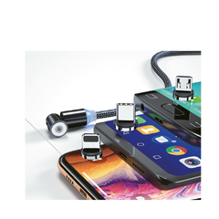 Cable Usb Magnético 3 En 1 Micro Usb Type C Lightning 2mts - comprar online