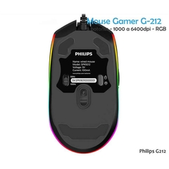 Mouse Philips G212 Gaming Usb 800-2800dpi 8Keys RGB - comprar online
