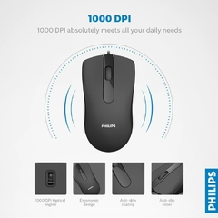 Mouse Philips M101 Usb 1000dpi Black - tienda online