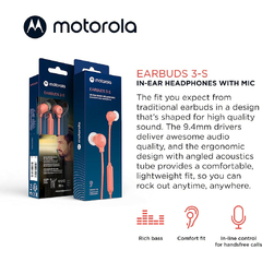 Auricular Motorola EAR BUDS3 Coral - tienda online
