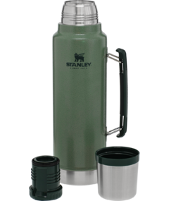 Termo Stanley Classic Bottle 1000ml Verde de Acero Inoxidable y Manija - AHP Insumos