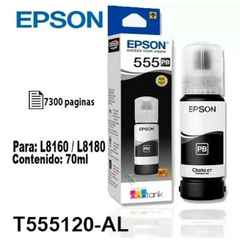 Botella Epson T555 Negro 70ml Fotográfico p/ Ecotank L8160/L8180 - comprar online