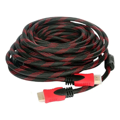 Cable HDMI 12.80m mallado V2,0 4k Ultra HD negro en bolsa