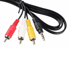 Cable Kolke Audio y Video 3 RCA a 1 mini plug 3,5mm. Largo 1,8m - comprar online