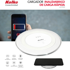 Cargador inalambrico rapido de celular Kolke KCR-5300 - comprar online