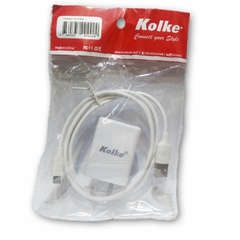 Cargador USB Kolke 220v a 5v 2A Blanco KC-230 con Cable USB a Micro USB - comprar online