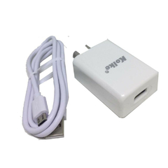 Cargador USB Kolke 220v a 5v 2A Blanco KC-230 con Cable USB a Micro USB
