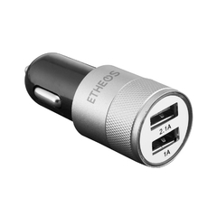 Cargador 12v automovil Etheos 2 puestos usb