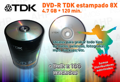 DVD TDK logo -R en Bulk x100 unid. en internet