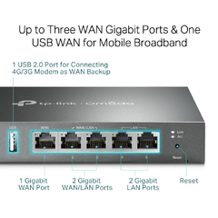 Imagen de TL-ER605 Router 5 puertos VPN Gigabit Omada 3 WAN