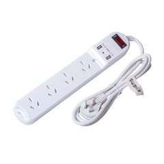 Zapatilla electrica de 4 tomas + 2 USB 2,1Amp largo 1,5m Etheos PL4T2USB