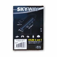Hub USB metalico 4 puertos Skyway 1 USB 3.0 y 3 USB 2.0 - AHP Insumos