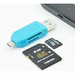 Adaptador OTG USB a Micro USB con Lector de memoria Micro Sd y SD - tienda online