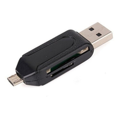 Adaptador OTG USB a Micro USB con Lector de memoria Micro Sd y SD