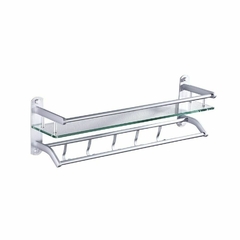 Organizador y Toallero recto 60cm de Aluminio y Vidrio Vonne ORRS-01