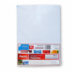 Papel Foto Glossy A4 Autoadhesivo 120gr Gneiss GN-PA120G x20 hojas - comprar online