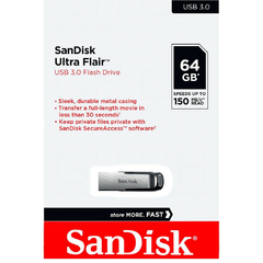 Pendrive 64gb Sandisk Ultra Flair USB 3,1 SDCZ73-064G-G46 - comprar online