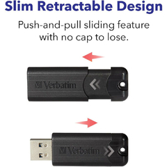 Pendrive 64gb Verbatim Pinstripe #49318 USB 3,0 Negro - tienda online