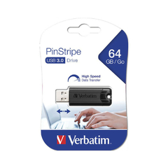 Pendrive 64gb Verbatim Pinstripe #49318 USB 3,0 Negro