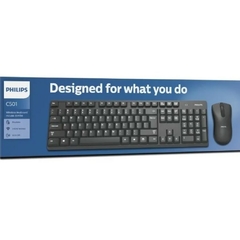 Combo Philips Teclado y Mouse C501 Wireless 1000dpi 104keys Black