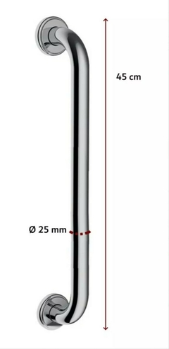 Agarradera Recta de 45 cm de Acero Inoxidable Gloa