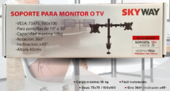 Soporte movil de escritorio para 2 Monitores o TV Skyway GM-4092 - AHP Insumos