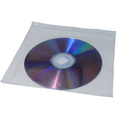 Sobres plastico CD 30mn 15,5 x 13 cm con solapa y adhesivo pack x 1000unid.