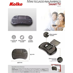 Teclado Kolke wireless 2,4ghz p/ smart tv KAIR-1E - AHP Insumos