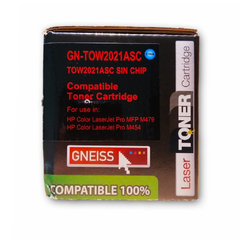 Toner Gneiss HP W2021ASC Cian Sin chip p/ HP Color LaserJet Pro series M454 y M479 - comprar online