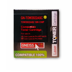 Toner Gneiss HP W2022ASC Yellow Sin chip p/ HP Color LaserJet Pro series M454 y M479 - comprar online