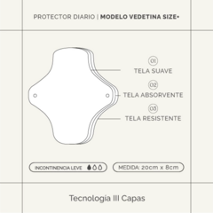 PROTECTOR DIARIO VEDETINA SIZE PLUS X 3 (BLANCO) en internet