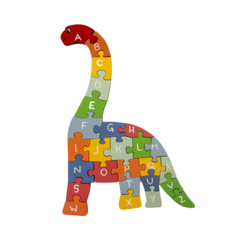 Kit quebra-cabeças gigantes letras e números - Cavalo + baleia + braquiossauro - Ekko Brinquedos Educativos
