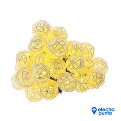 LUCES NAVIDEÑAS LED X10 BOLAS 5.5CM BLANCO LUZ CALIDO