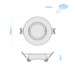 ARO DE PLASTICO EMBUTIR P/DICRO PC MR16 B MACROLED- - comprar online