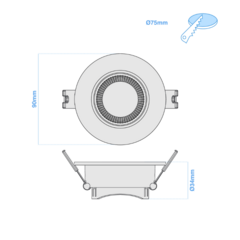 ARO DE PLASTICO EMBUTIR P/DICRO PC MR16 BB TEX MACROLED- - comprar online