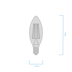 LAMPARA FILAMENTO LED VELA C37 4W E14 - MACROLED - - comprar online