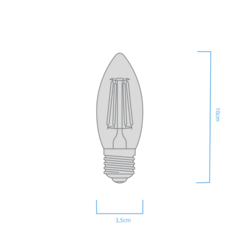 LAMPARA FILAMENTO LED VELA C37 4W E27 - MACROLED - - comprar online
