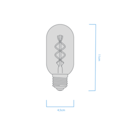 LAMPARA TUBO FILAMENTO LED T45 GOLDEN AMBER 4W E27 2200K - MACROLED - comprar online