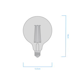 LAMPARA FILAMENTO LED GLOBO DIM G125 E27 8W - MACROLED - - comprar online