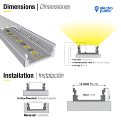 PERFIL DE ALUMINIO 17X7MM - comprar online