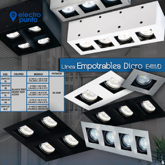 SPOT CARDANICO BOX-2 LUCES EMBUTIR P/2 Ar111 - SPOTLINE - ELECTRO PUNTO