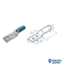 TERMINAL DE COBRE DOS ORIFICIOS TUBO LARGO SCC-DL 35 - LCT - comprar online